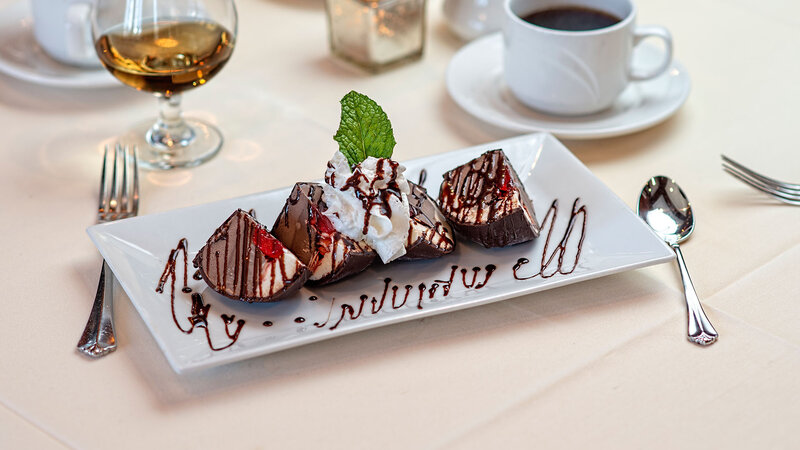 Table Setting Featuring  Tartufo Dessert