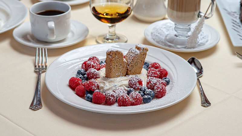 Table Setting Featuring Fruit – Biscotti – Cannoli Cream