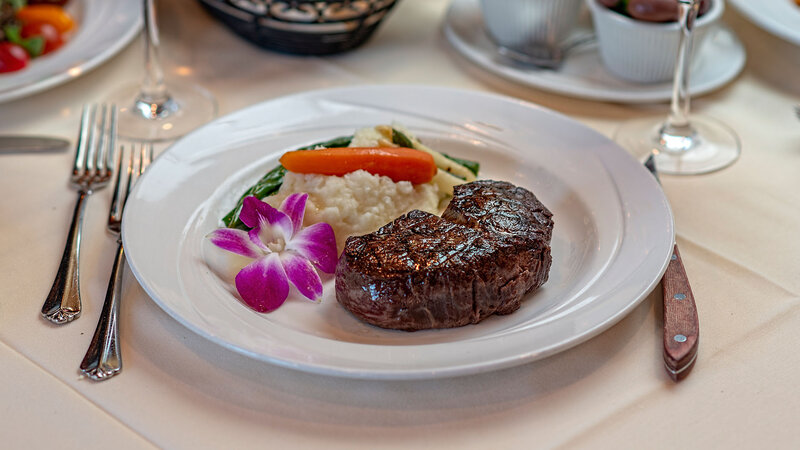 Table Setting Featuring  Filet Mignon